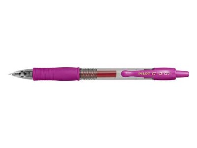 PILOT Stylo bille  G2-7 - pointe moyenne r&eacute;tractable - encre gel - rose