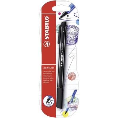 STABILO Stylo feutre d'&eacute;criture pointe moyenne 0.8mm Point Max noir