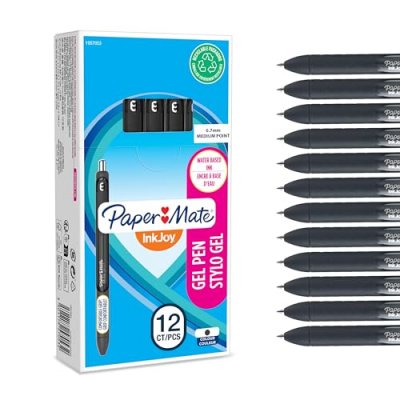 PAPERMATE Stylo gel paper mate inkjoy gel noir 12 unit&eacute;s