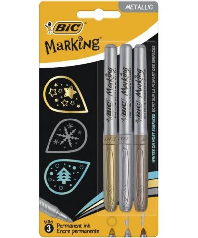  Stylo Marking 3 couleurs m&eacute;talliques assorties, BIC (x 3)