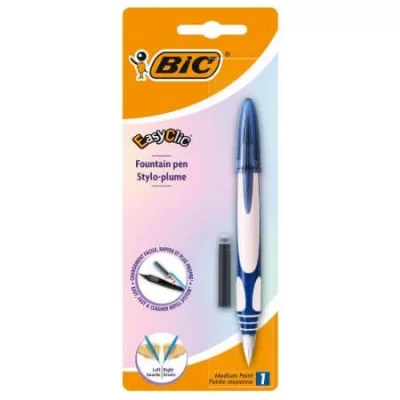 BIC Stylo-plume EasyClic + une cartouche d'encre bleue