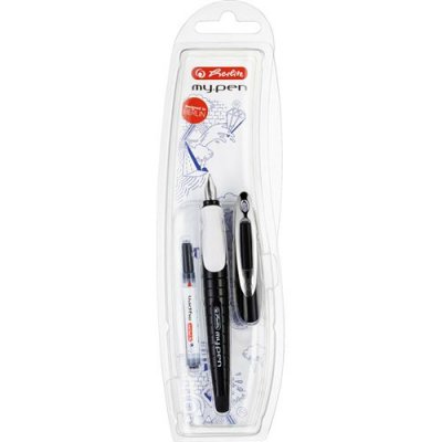 HERLITZ Stylo Plume My.Pen Pour Droitiers, Largeur Plume: M, Noir-Blanc