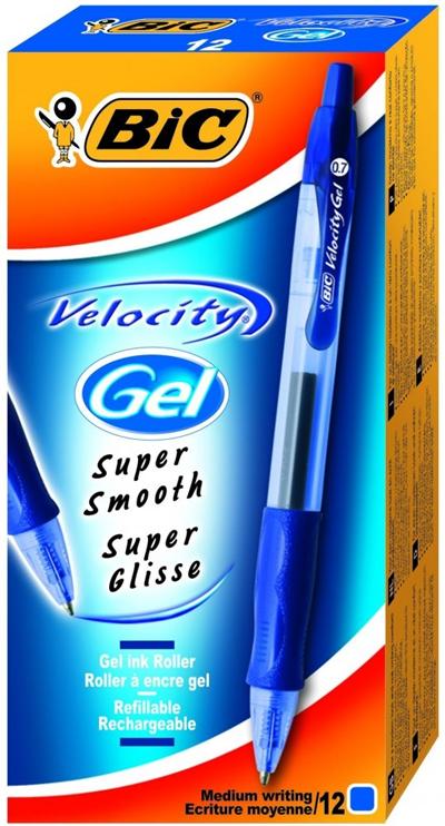 BIC Stylo Roller  Gelocity - Pointe 07 Mm - Bleu