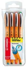 STABILO Stylo Roller Bionic Worker Fine, &Eacute;tui De 4, 0,3 M