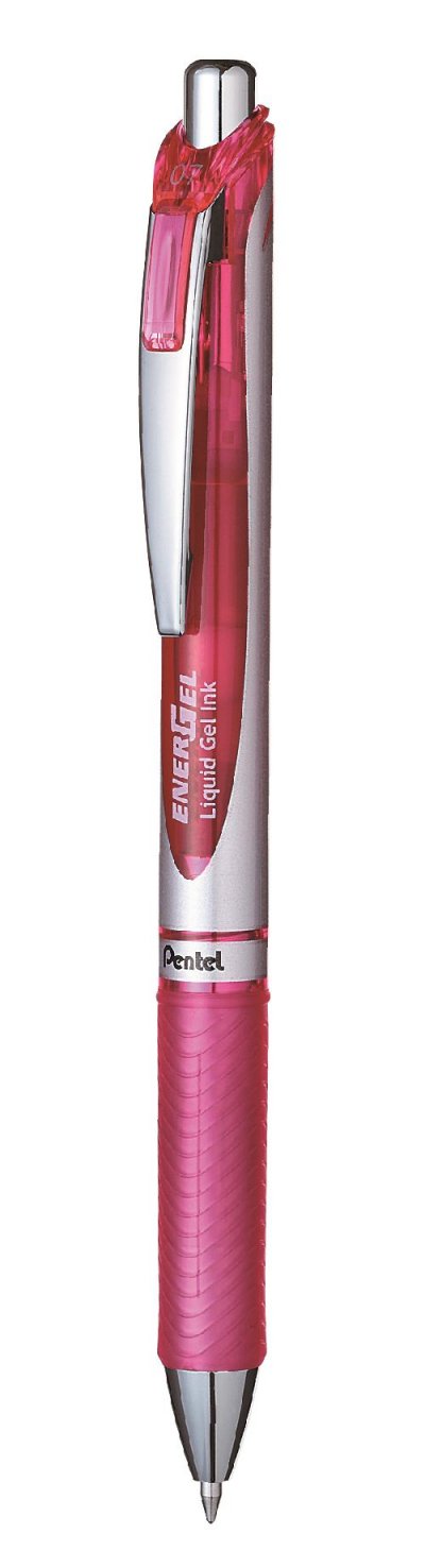 PENTEL Stylo roller encre gel r&eacute;tractable  Energel 0,77mm Rose