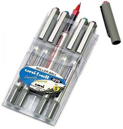 UNIBALL Stylo Roller Eye Fine Ub-157 &Eacute;tui De 5 Assortis