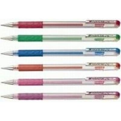 PENTEL Stylo Roller Gel Hybrid Gel Grip Metallic K118argent