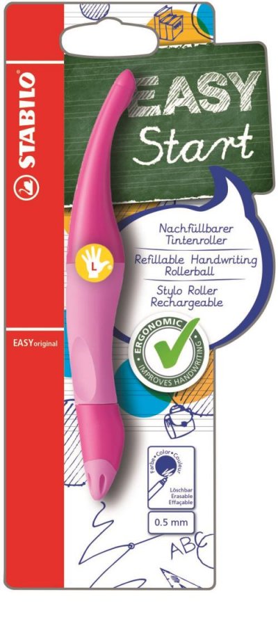 STABILO Stylo roller rechargeable  Easy Original Gauche Rose