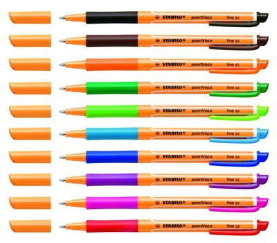 STABILO Stylo Roller  pointVisco - roller &agrave; encre gel pointe 0,5mm lilas 