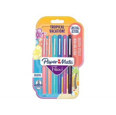 PAPERMATE Stylos feutre  Flair - tropical - pochette de 6