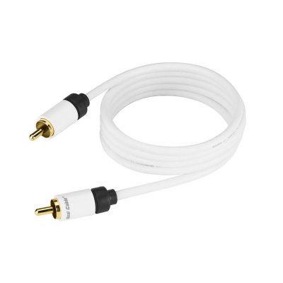 REAL CABLE SUB-1/2M00 C&acirc;ble Subwoofer Double Blindage 2 m Blanc