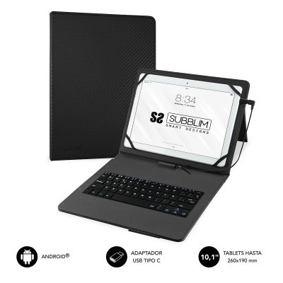 SUBBLIM  Keytab Pro Usb 10.1&acute;&acute; Double Sided Cover Noir