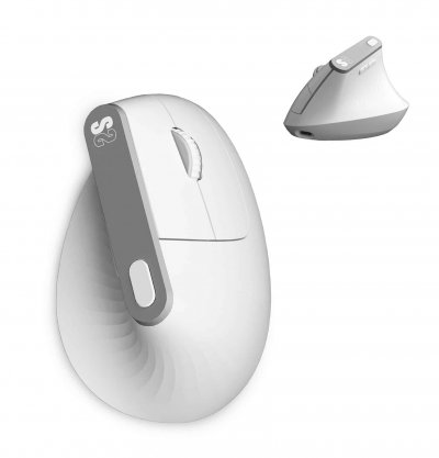 SUBBLIM  Nature Vertical Ergo Dual Battery Wireless Ergonomic Mouse Clair 