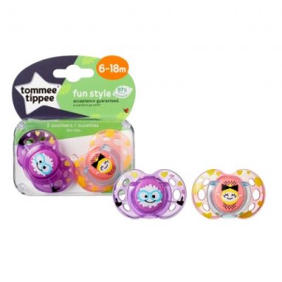 TOMMEE TIPPEE Sucettes B&eacute;b&eacute; Silicone Sans Bpa 6-18 Mois  - Le Lot De 2