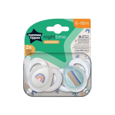 TOMMEE TIPPEE Sucettes nuit Closer to Nature 6-18mois Lot de 2 