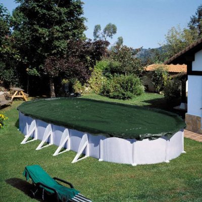 SUMMER FUN  couverture de piscine d'hiver ovale 725 cm pvc vert 426465