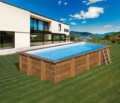 SUNBAY  Piscine bois ovale Avila 2020 - 9,23 x 5,76 x H 1,46 m