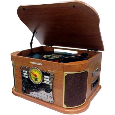 SUNSTECH  PXRC52CDWD Tourne-Disque en Bois Couleur Bois