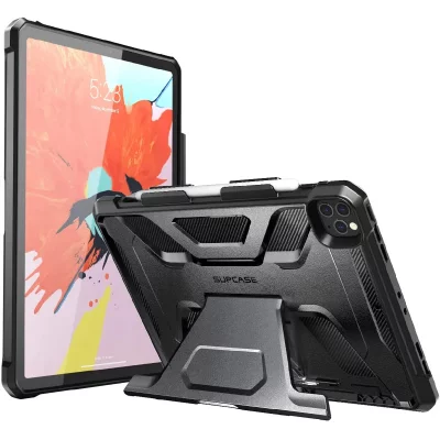 GENERIQUE SUPCASE Coque Protection Robuste B&eacute;quille Repliable et Support Pencil pour iPad Pro 12.9'' 2020