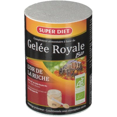 SUPERDIET Super diet - Gel&eacute;e royale pure - pot 25 g - Pleine forme et r&eacute;sistance