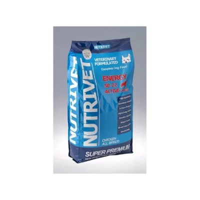 NUTRIVET SUPER PREMIUM Croquettes chien adulte 30/22 chien actif 15kg 0% ble
