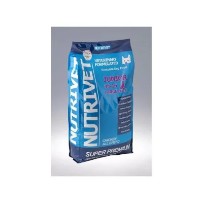 NUTRIVET Super Premium Croquettes Chien Junior 34/16 Grande 15 Kg