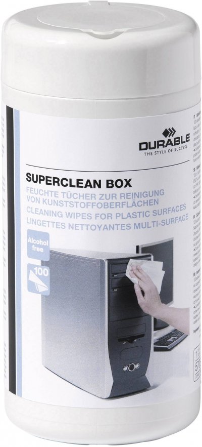DURABLE Superclean Box - Chiffons de nettoyage - blanc