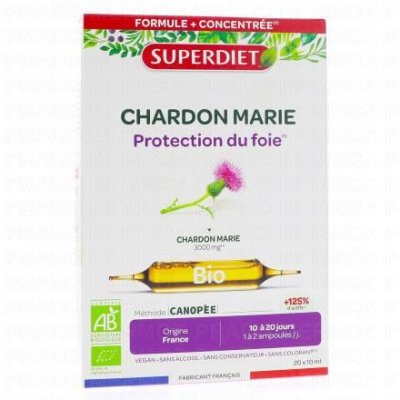SUPERDIET  Chardon Marie Bio 20 ampoules
