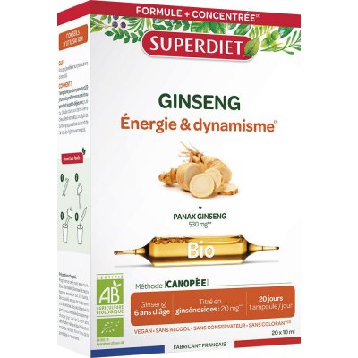 SUPERDIET  Ginseng Bio Super Diet 20 ampoules de 15ml soit 300ml