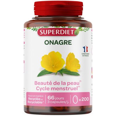 SUPERDIET  Huile bio d'onagre, 200 capsules
