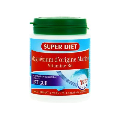 SUPERDIET  Magnesium d'Origine Marine et Vitamine B6 90 comprim&eacute;s