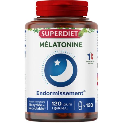 SUPERDIET  M&eacute;latonine, 120 g&eacute;lules