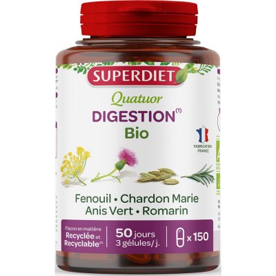 SUPERDIET  Quatuor Bien-&Ecirc;tre Digestif Bio 150 g&eacute;lules