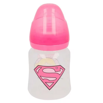 SUPERMAN  Biberon pour B&eacute;b&eacute; 150ml Supergirl avec T&eacute;tine en Silicone sans BPA Rose