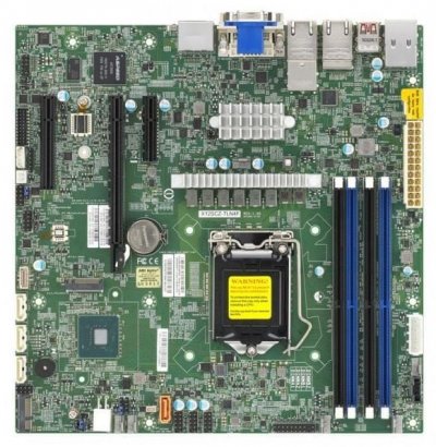 SUPERMICRO  MBD-X12SCZ-TLN4F-B Carte m&egrave;re pour serveur Micro-ATX LGA 1200 Intel W480E