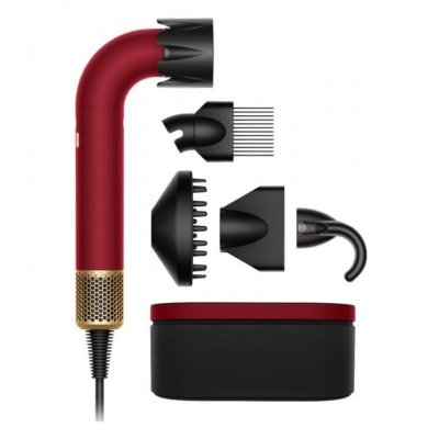 DYSON Supersonic R Cheveux boucl&eacute;s &agrave; fris&eacute;s Velours Rouge et Or