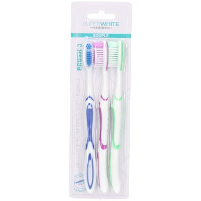 SUPERWHITE  - BROSSE A DENTS BRUSH*3 SOUPLE 3 Brosses a dents souples