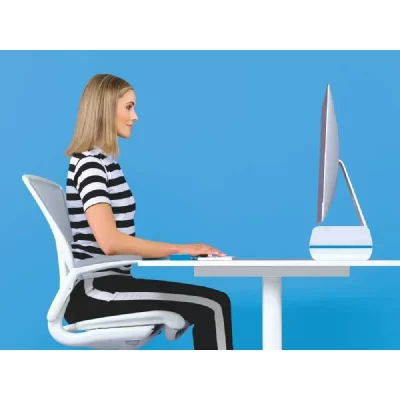 LEITZ Support d'&eacute;cran d'ordinateur r&eacute;glable Ergo WOW Bleu et blanc
