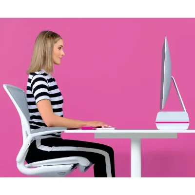 LEITZ Support d'&eacute;cran d'ordinateur r&eacute;glable Ergo WOW Rose et blanc
