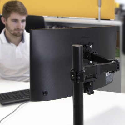 EMUCA Support d'&eacute;cran inclinable et pivotant 1 bras 