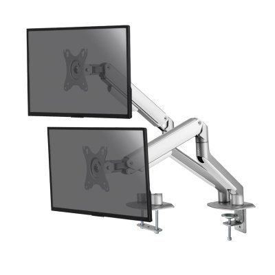 KIMEX Support de bureau Full Motion pour 2 &eacute;crans pc 17''-32'' gris - Gris