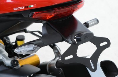 R&G RACING Support de plaque d&acute;immatriculation  noir Ducati Monster 1