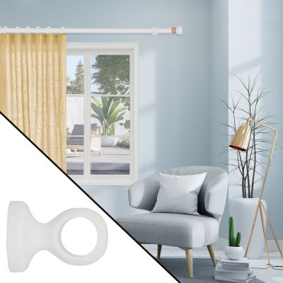 Support de tringle, monobloc diam&egrave;tre 28mm bois laqu&eacute; blanc