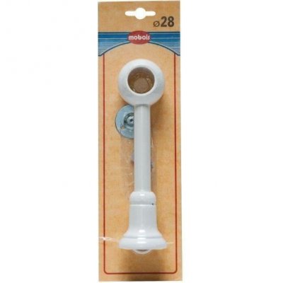 Support de tringle, r&eacute;glable diam&egrave;tre 28mm bois laqu&eacute; blanc