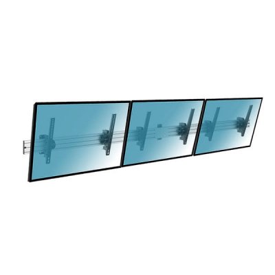 KIMEX Support mural menu board pour 3 &eacute;crans tv 45''-50'' - Noir