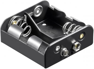 GOOBAY Support pile 2x R14 (C)  11455 raccord par bouton-poussoir (L x l x h) 62.5 x 55.8 x 23.5 mm
