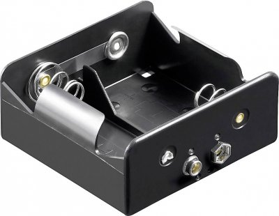 GOOBAY Support pile 2x R20 (D) 11452 raccord par bouton-poussoir (L x l x h) 73 x 71 x 31 mm