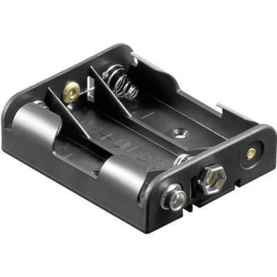 GOOBAY Support pile 3x R6 (AA) 11984 raccord par bouton-poussoir (L x l x h) 58 x 48.2 x 17 mm