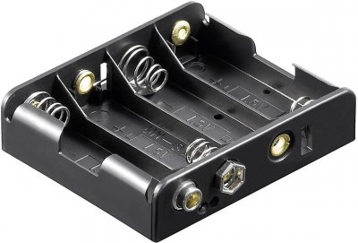 GOOBAY Support pile 4x R6 (AA)  81466 raccord par bouton-poussoir (L x l x h) 61.7 x 56.6 x 15.5 mm