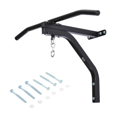 Support sac de boxe fixation sac de frappe barre de traction int&eacute;gr&eacute;e charge max. 130 Kg acier noir
